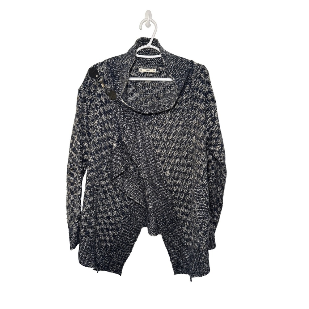 Sloni Small Marl Asymmetrical Wrap Cardigan Lobster Clasp Career Office Preppy